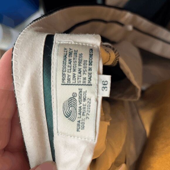 Greg Peters Dress Pants 100% Pure Wool Men's Size 36 W 30 L Pleated Front Black - Picture 3 of 4